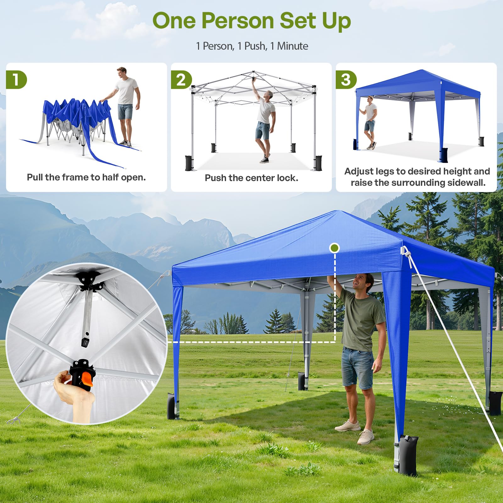 Vinabilia 10x10 canopy sidewalls removed for open-air setup