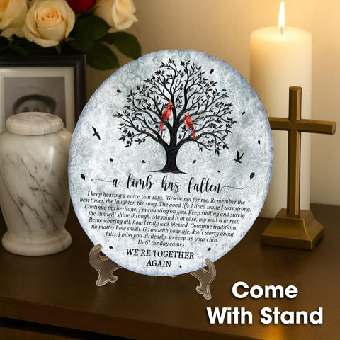 VINARTSVN memorial stone with acrylic display stand for indoor or outdoor display