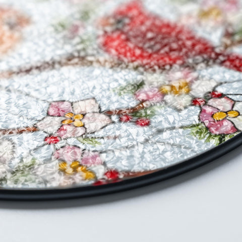 Vinatimes red cardinal stained glass offers lasting color and decorative glow