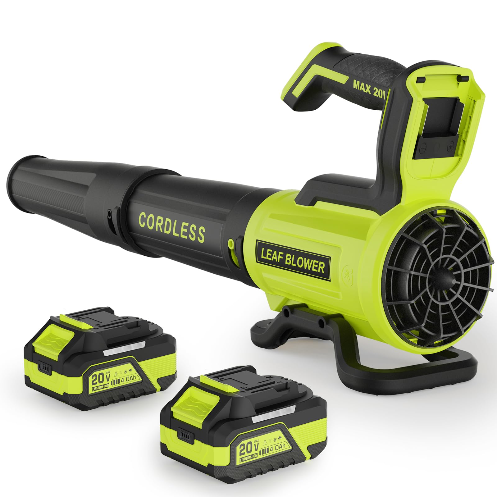 Vinchest cordless leaf blower with 2x4Ah batteries for quick yard cleanup