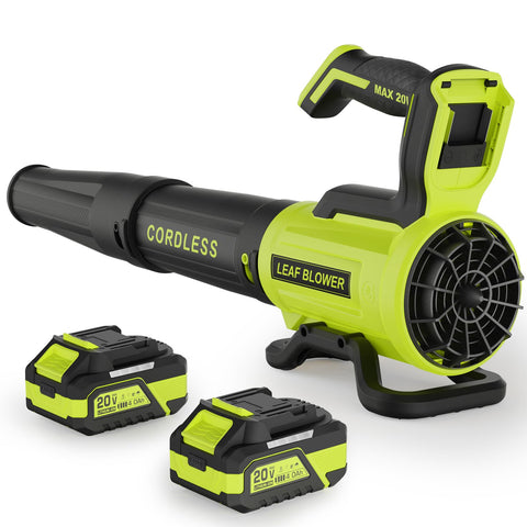 Vinchest cordless leaf blower with 2x4Ah batteries for quick yard cleanup