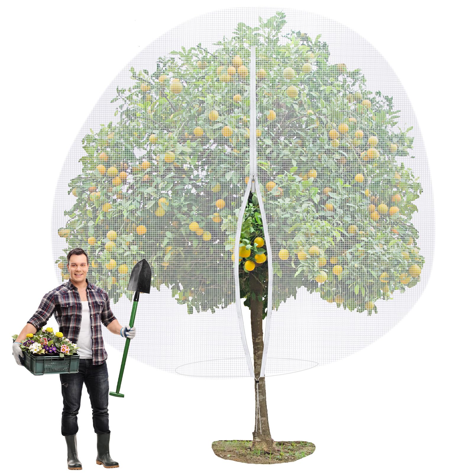 Vincreem fruit tree netting 12x12 protects plants while allowing visibility.