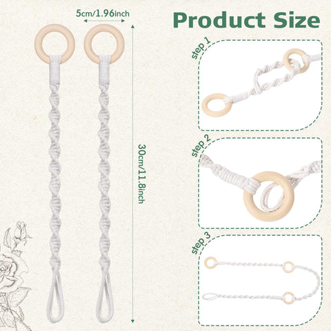 Vincreem macrame hanger extender spiral rope detail highlighting durable construction.