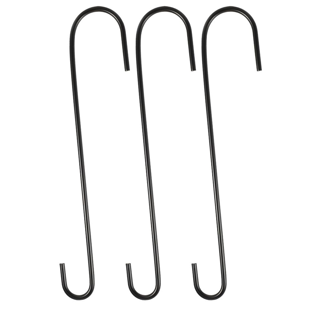 Vindar 12-inch S hook beside a bird feeder for easy hanging.