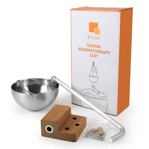 Vindar sauna bowl setup combines aromatherapy with spa-like design and function.
