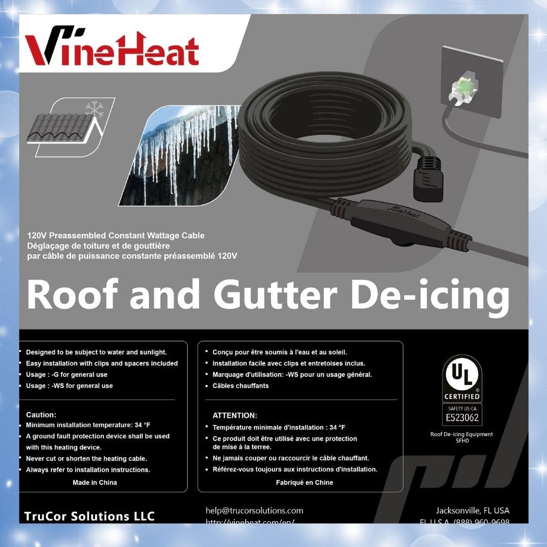 VineHeat cable spacers set helps maintain even heat distribution across gutters