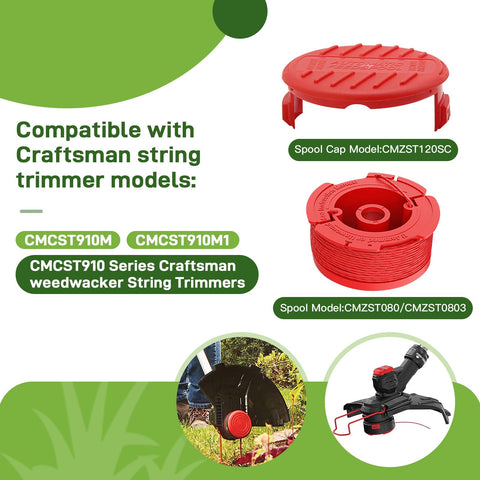 VineHii CMZST0803 spool front view with durable nylon line