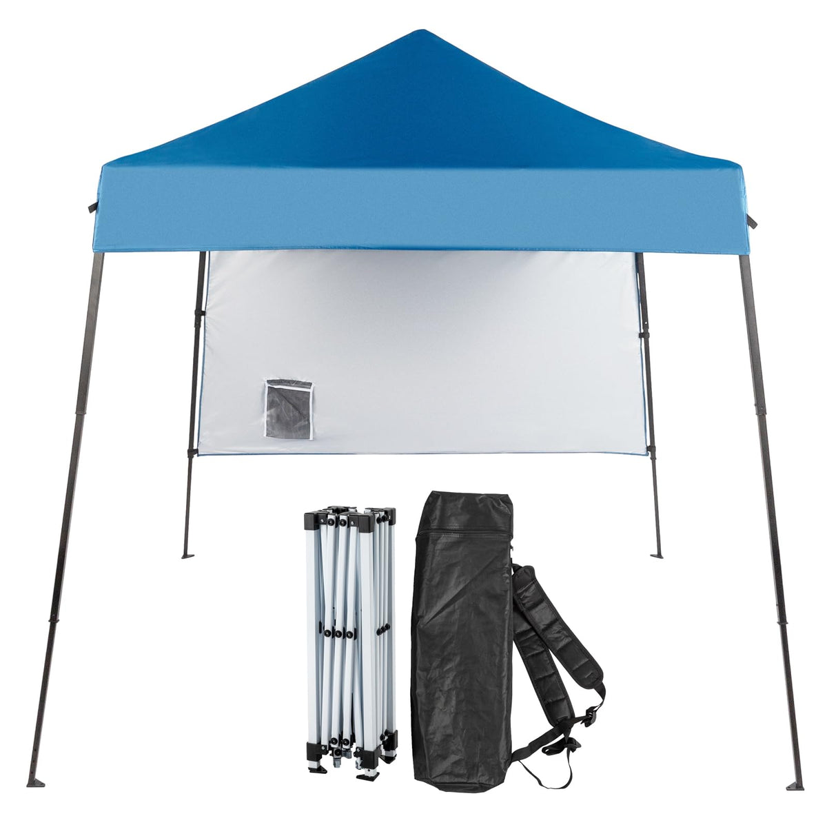 VINGLI 6x6 ft pop up canopy blue front view for quick shade at gatherings