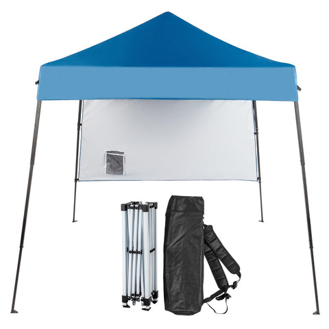 VINGLI 6x6 ft pop up canopy blue front view for quick shade at gatherings
