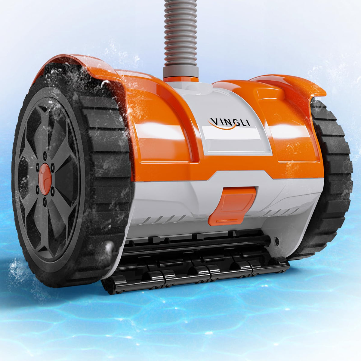 VINGLI automatic suction-side pool vacuum cleaner assembly demonstrates quick setup for busy weekends.