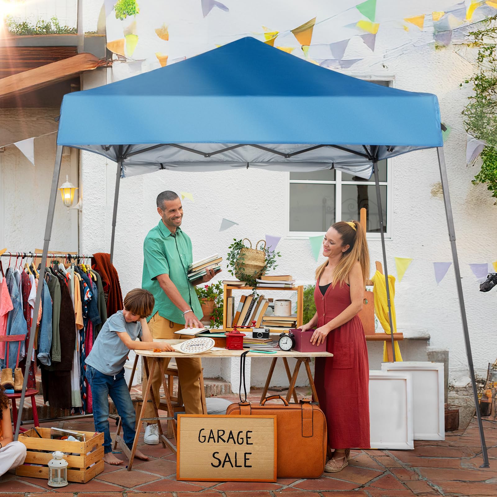 VINGLI blue gazebo suits outdoor events like markets or picnics