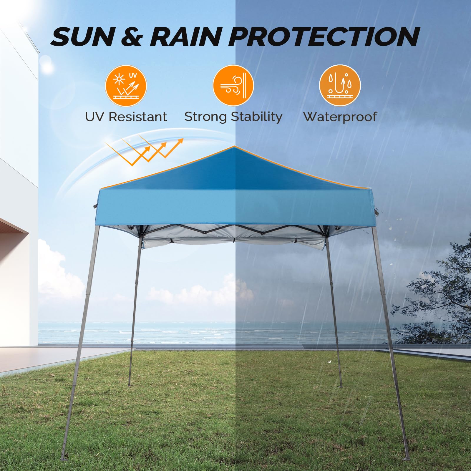 VINGLI half-panel sidewall design enhances shade without blocking airflow
