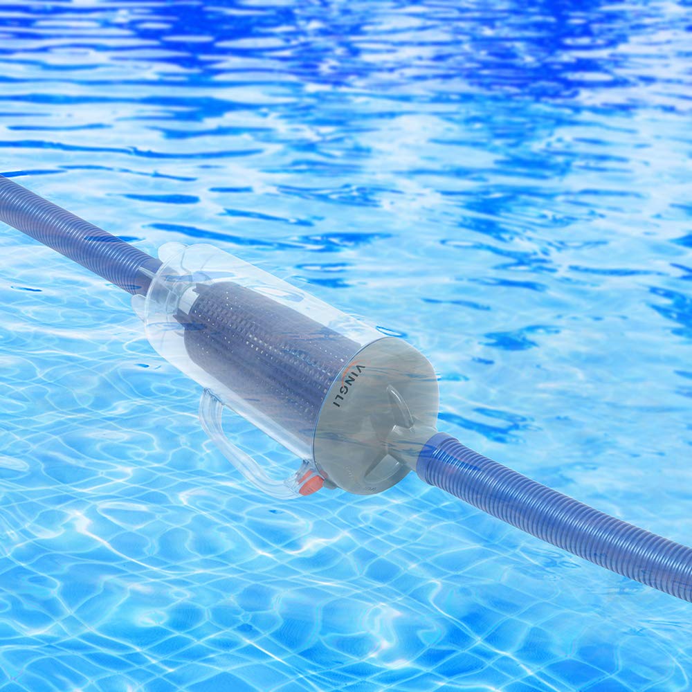 VINGLI canister shows clear shell to monitor debris without stopping vacuum.