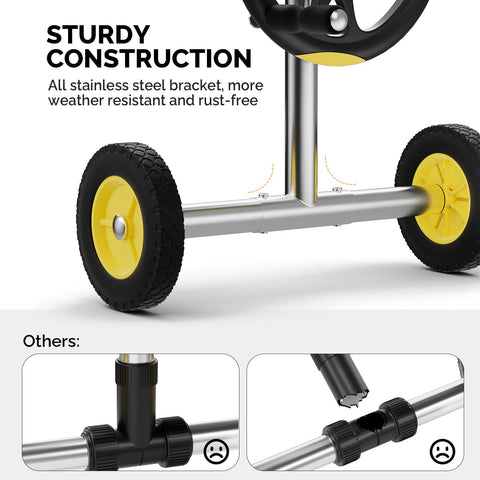 VINGLI pool cover reel legs and wheels demonstrate rust-free durability