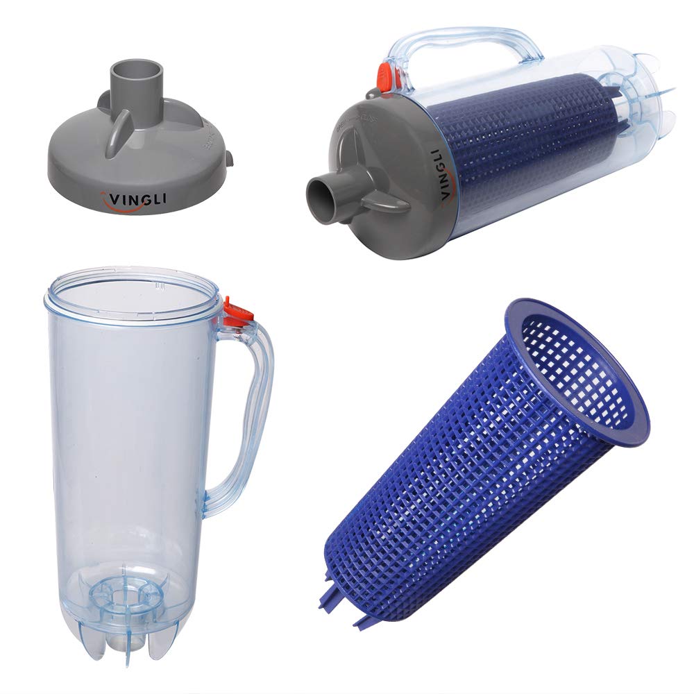 Crystal-clear shell of VINGLI canister aids quick debris checks during cleaning.