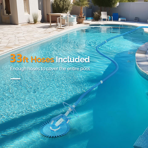 VINGLI pool vacuum cleaner in use in an in-ground pool.