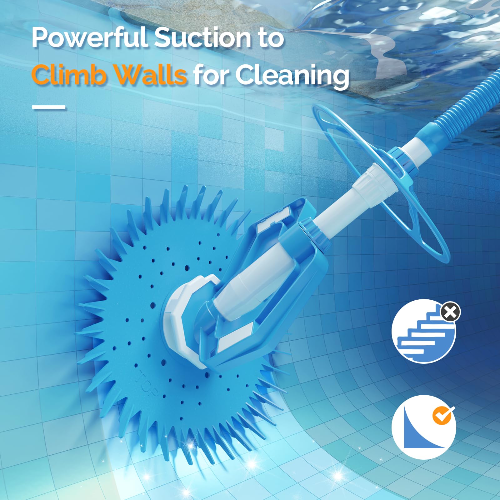 VINGLI pool vacuum cleaner quiet operation for peaceful cleaning.