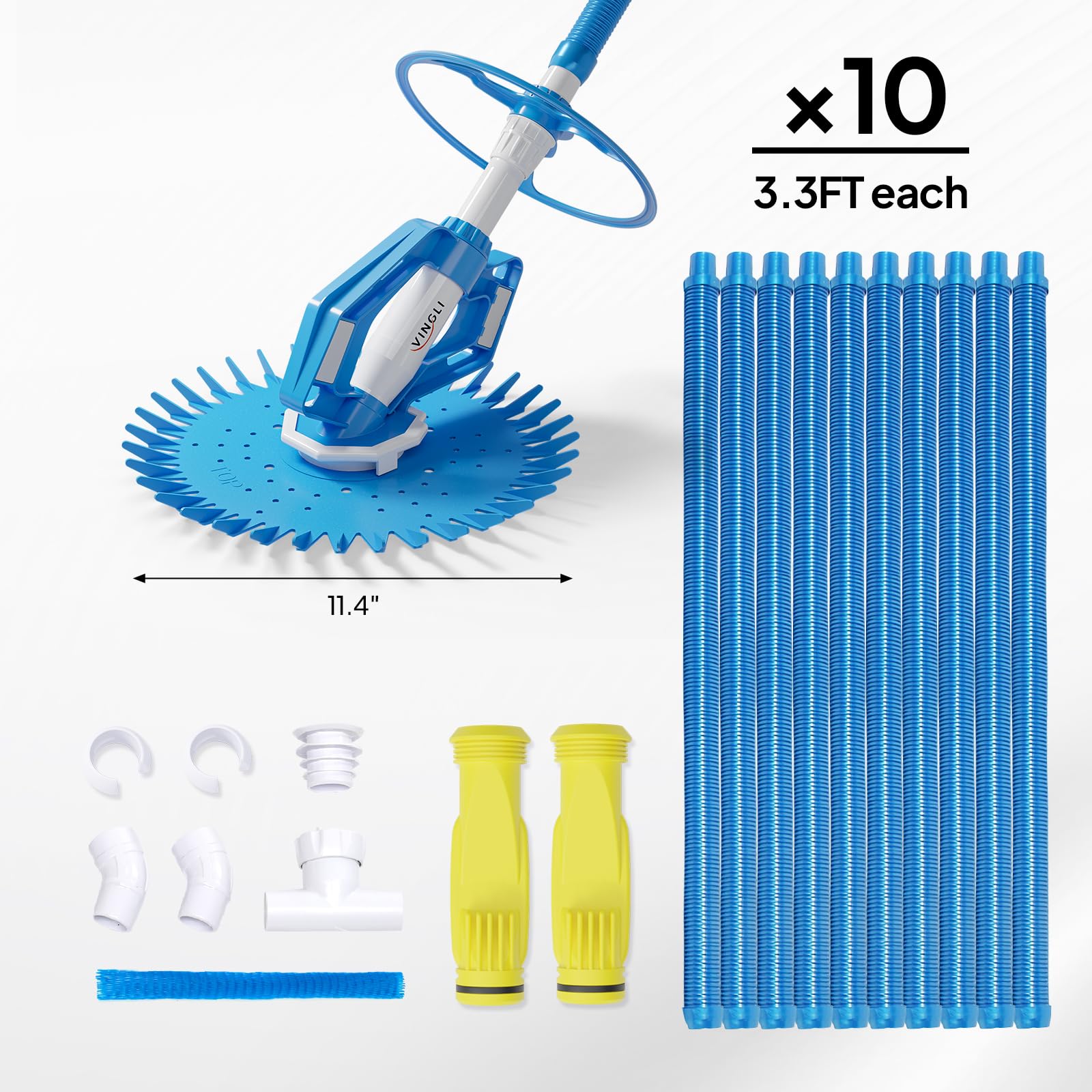 VINGLI pool vacuum cleaner wall cleaning improves coverage.