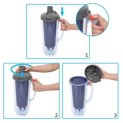 VINGLI leaf canister compatible with most pool vacuums and sweepers.
