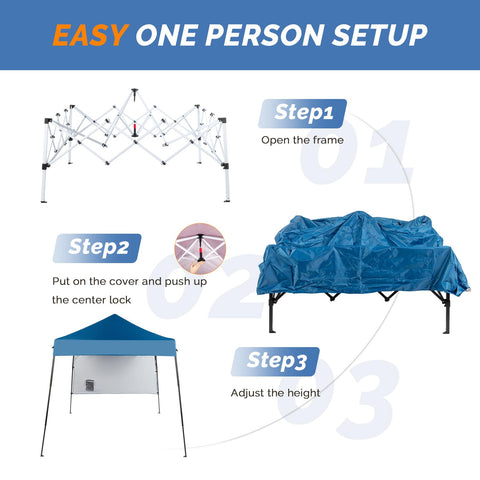 VINGLI pop up canopy with backpack storage enables easy transport