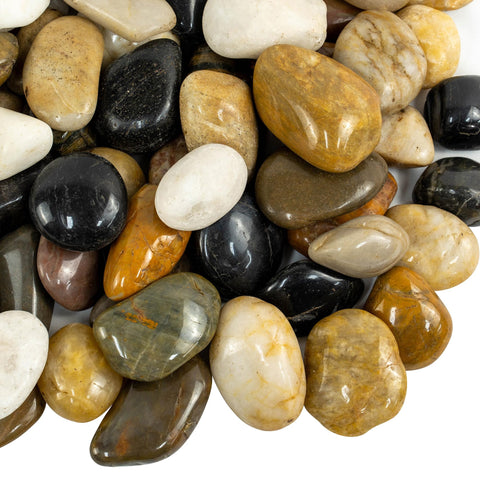 VINICS 2-3 inch polished river pebbles for indoor plants add natural color and improved drainage.