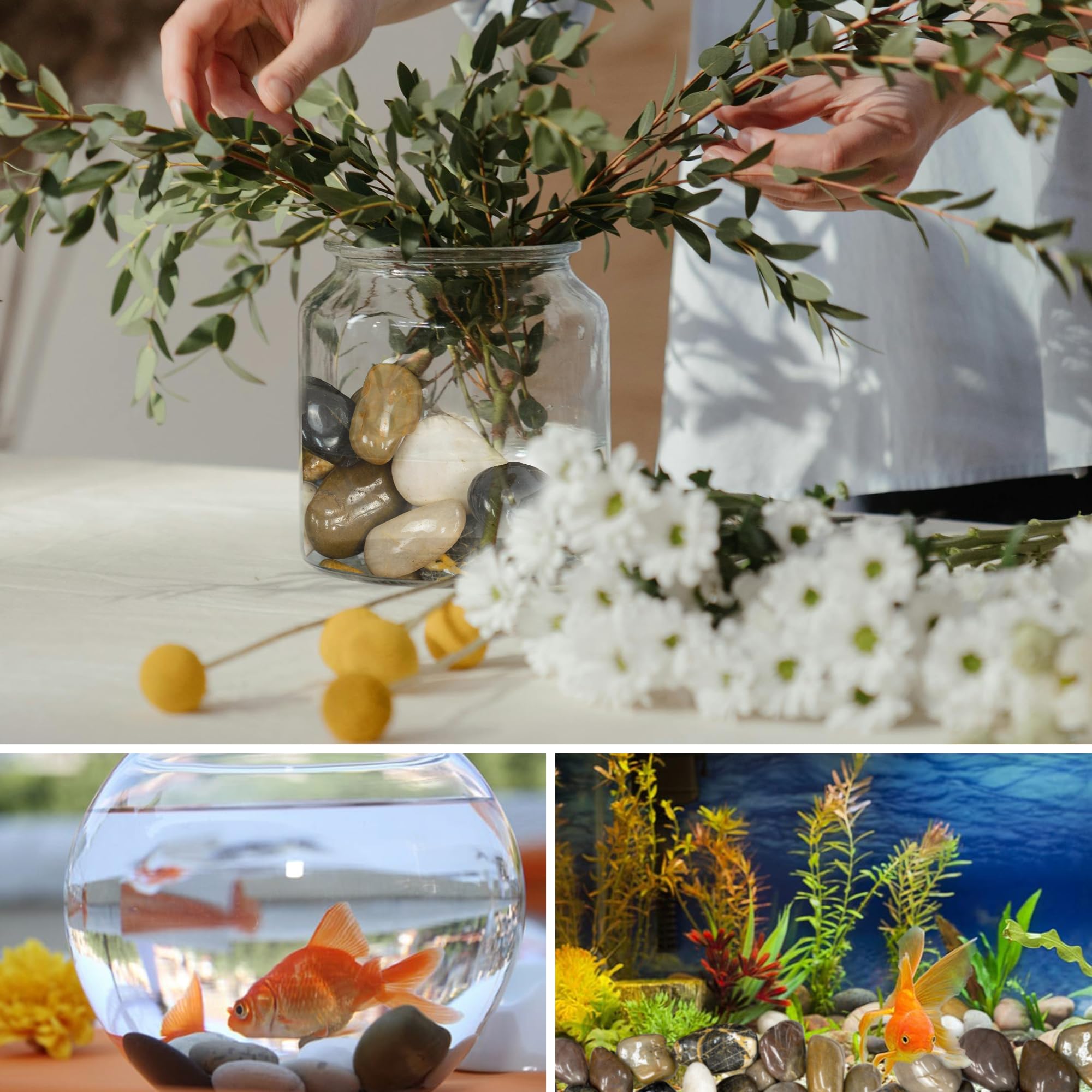 VINICS indoor-outdoor safe stones suitable for both indoor and outdoor uses.