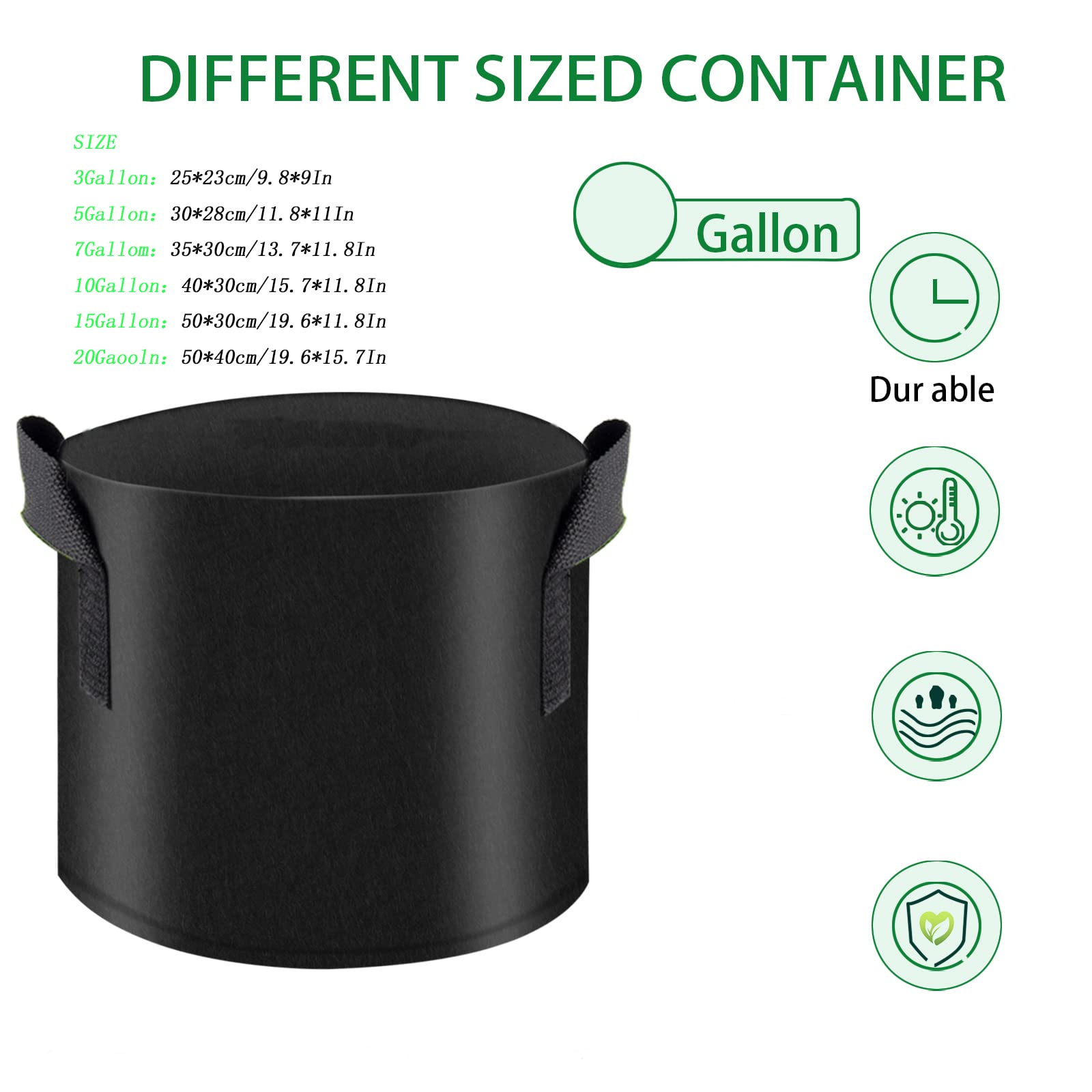 Heavy duty non woven plant bags by Vinmoso built for durability.