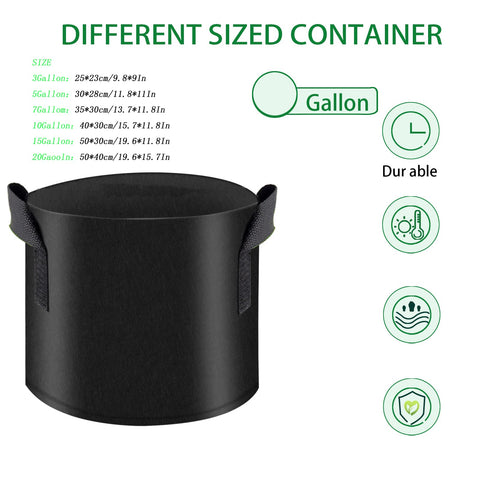 Heavy duty non woven plant bags by Vinmoso built for durability.