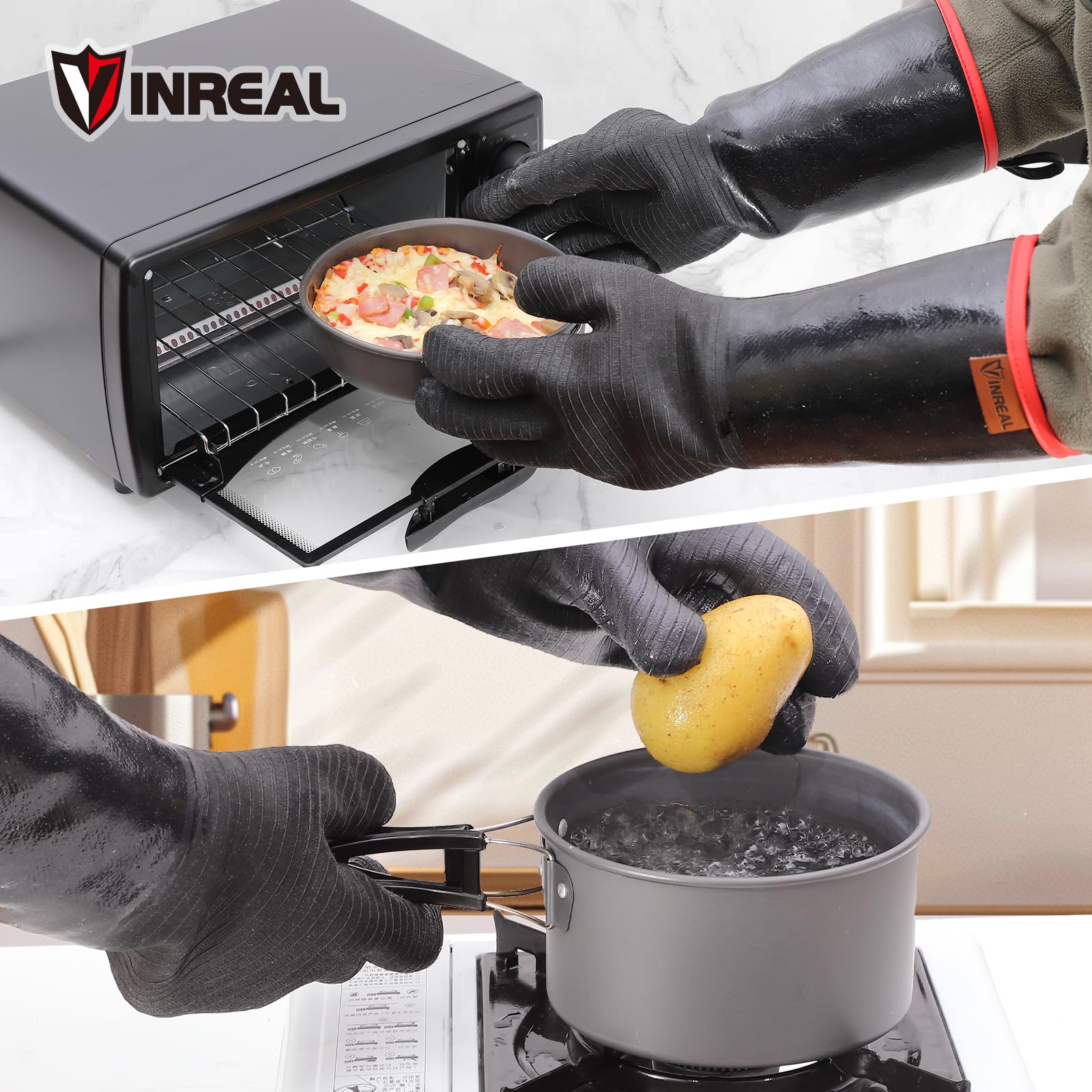 VINREAL BBQ Gloves quick-clean design for easy maintenance after BBQ