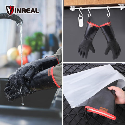 VINREAL BBQ Gloves rugged construction for grilling, frying, and baking