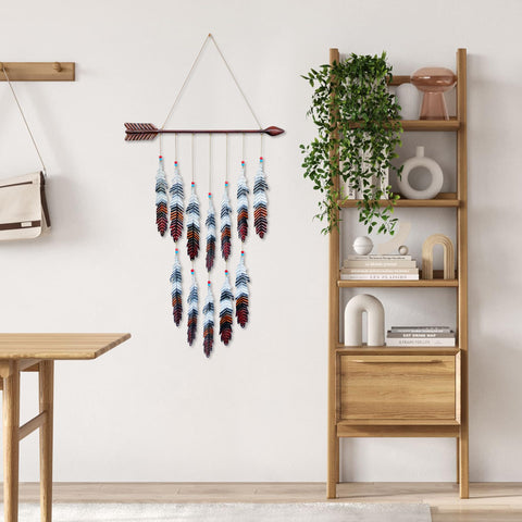 VinSees arrow and twelve feathers decorate walls with durable craft quality.