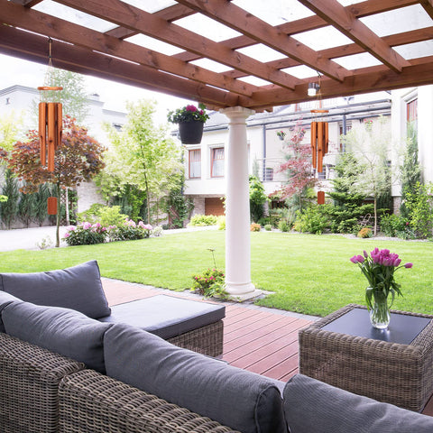 Vinsot wind catcher on chimes enhances breeze triggered melody for gardens