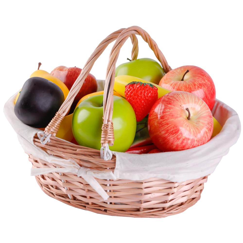 Vintiquewise natural wicker picnic basket with handle for easy transport.