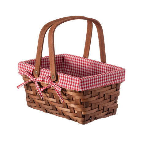Vintiquwise Wickerwise woodchip basket side view showing natural finish.