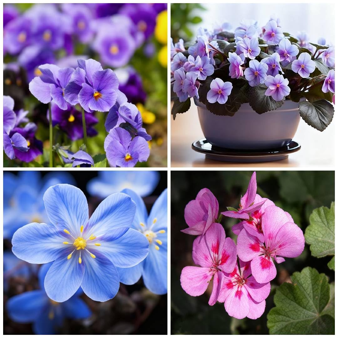 African violet seeds year-round indoor blooms under indirect light.