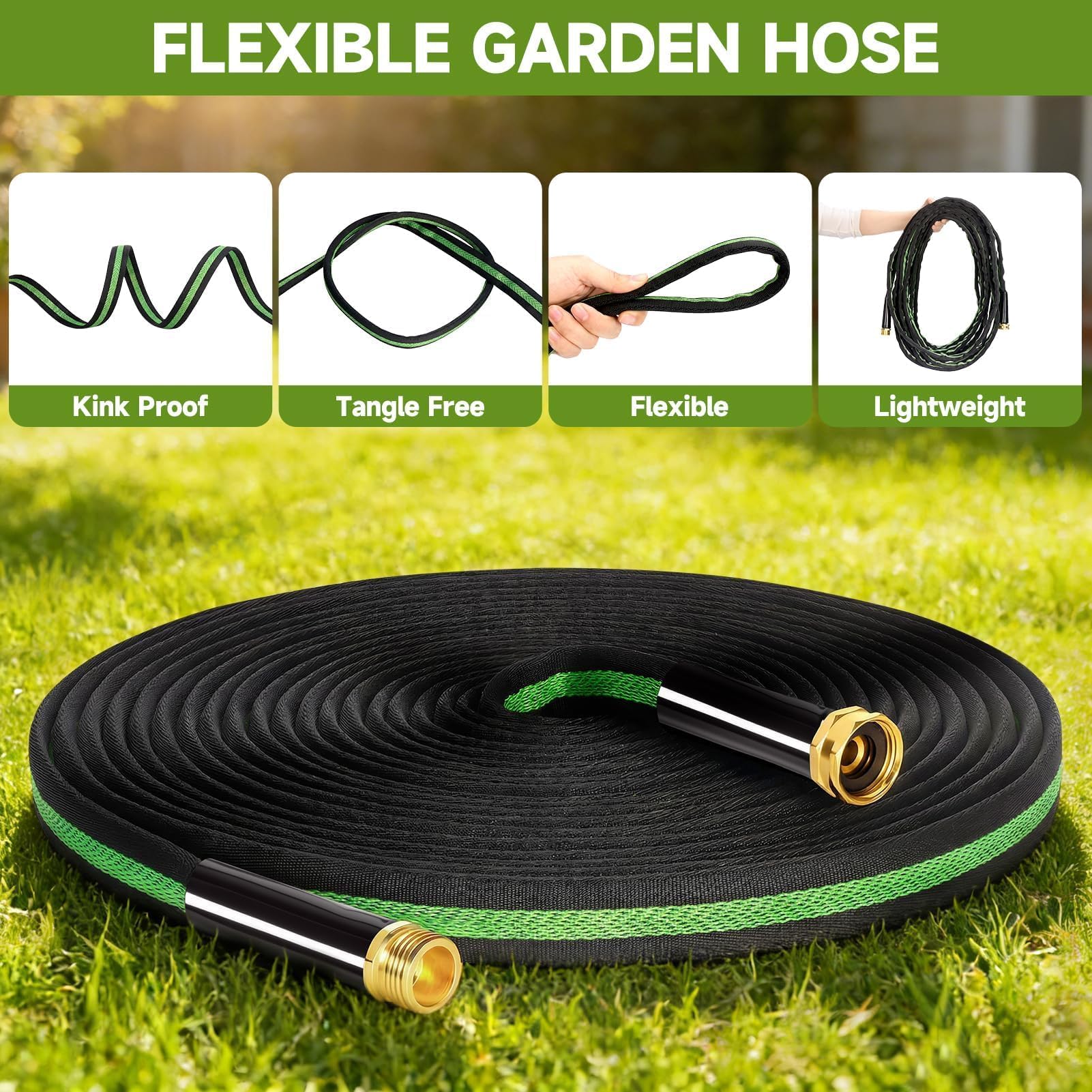 VIONMI garden hose ultra-lightweight for easy handling and portability.