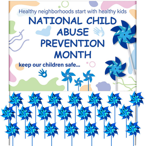 VioraWhite blue reflective pinwheels 120-pack for awareness and decor.