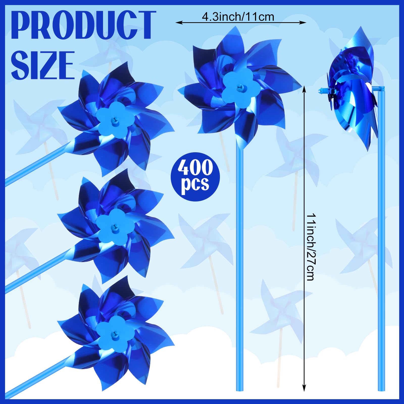 VioraWhite blue pinwheels for yards energize fundraising events with vibrant visibility.