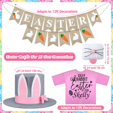 VioraWhite bunny nose decoration enhances the skeleton's cute Easter look