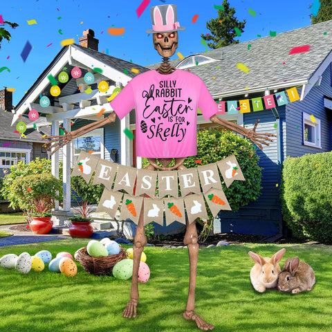 VioraWhite Easter banner provides a bold backdrop for garden displays