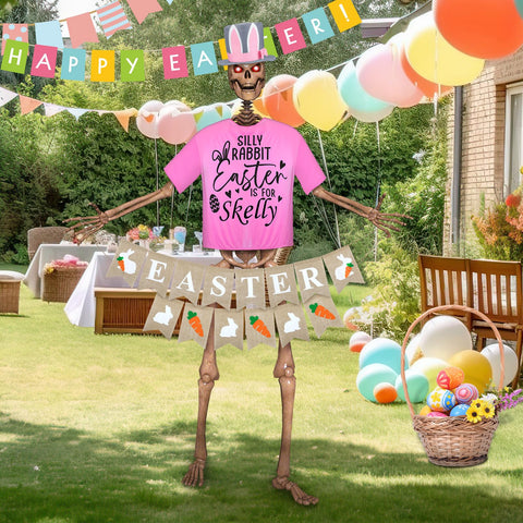 VioraWhite giant skeleton costume piece showcases durability for outdoor use