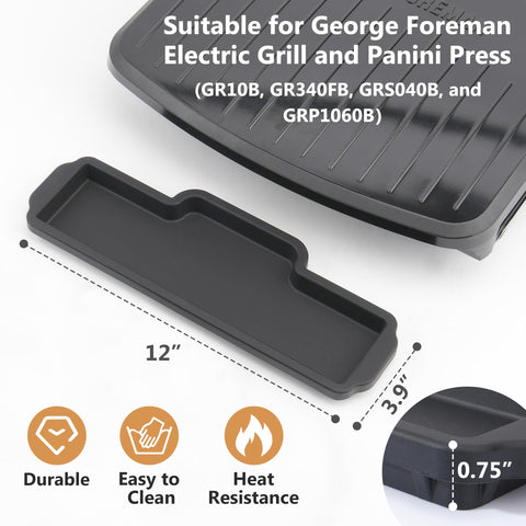 Viotiin George Foreman GR10B drip tray, larger capacity for less frequent emptying