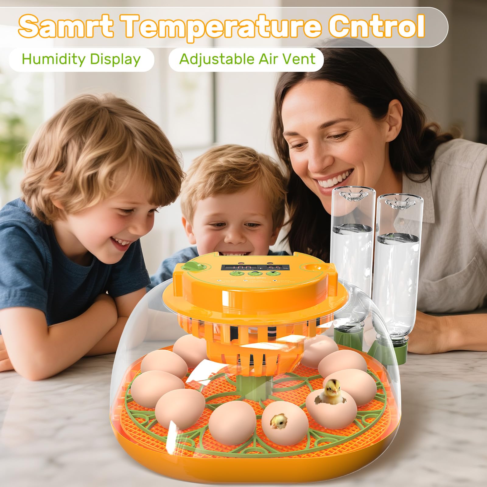 Viowey incubator 2-in-1 humidity system maintains stable climate during incubation.