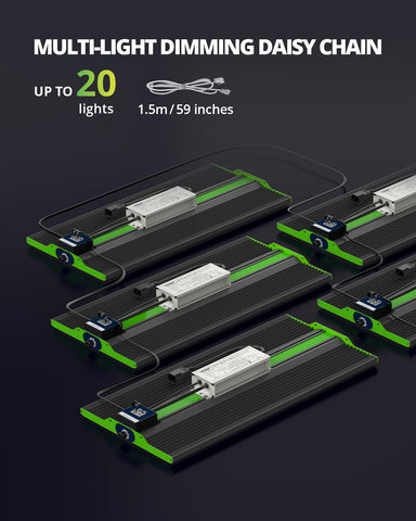 VIPARSPECTRA P2000 dimmer knob provides precise brightness control for growth phases.
