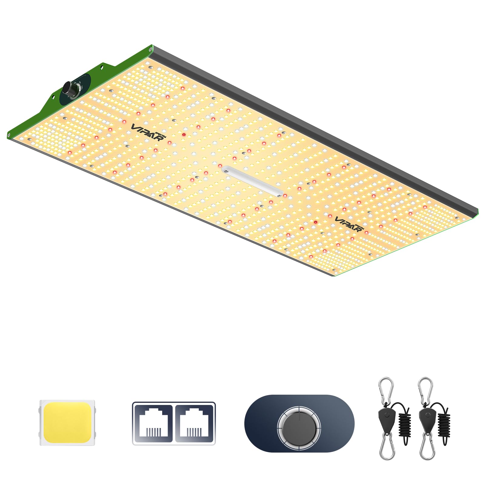 VIPARSPECTRA P2000 full spectrum coverage supports veg to bloom stages in indoor tents.