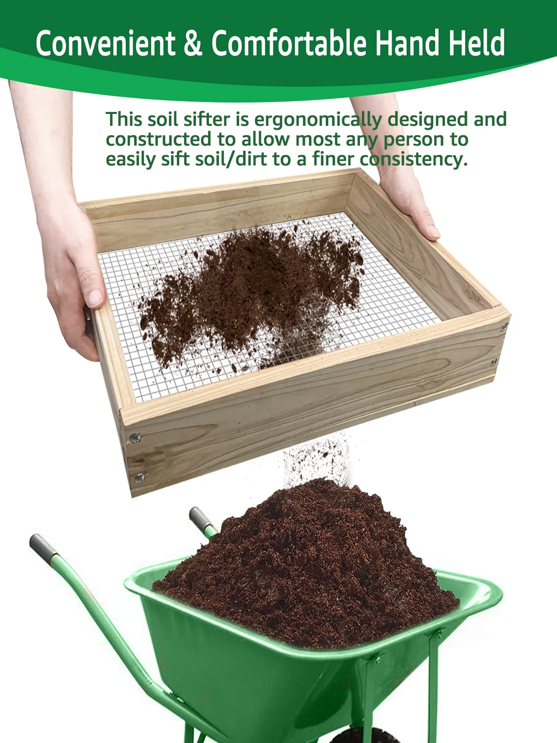 VIPMORE soil sifter ready for potting soil and loam preparation