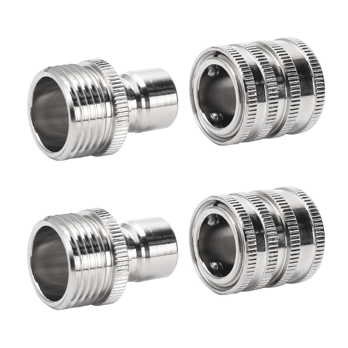 VIPRUSH stainless steel quick connect set assembled, optimized for durable outdoor watering.
