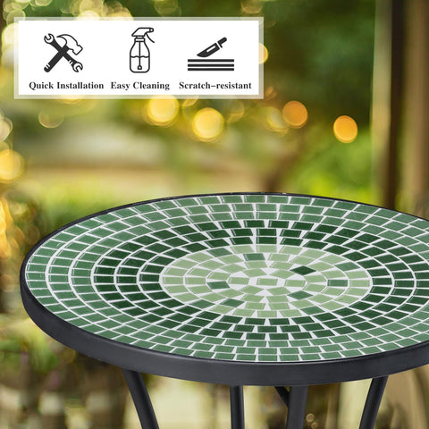 Vipush black iron frame table offers sturdy support and weather resistance.
