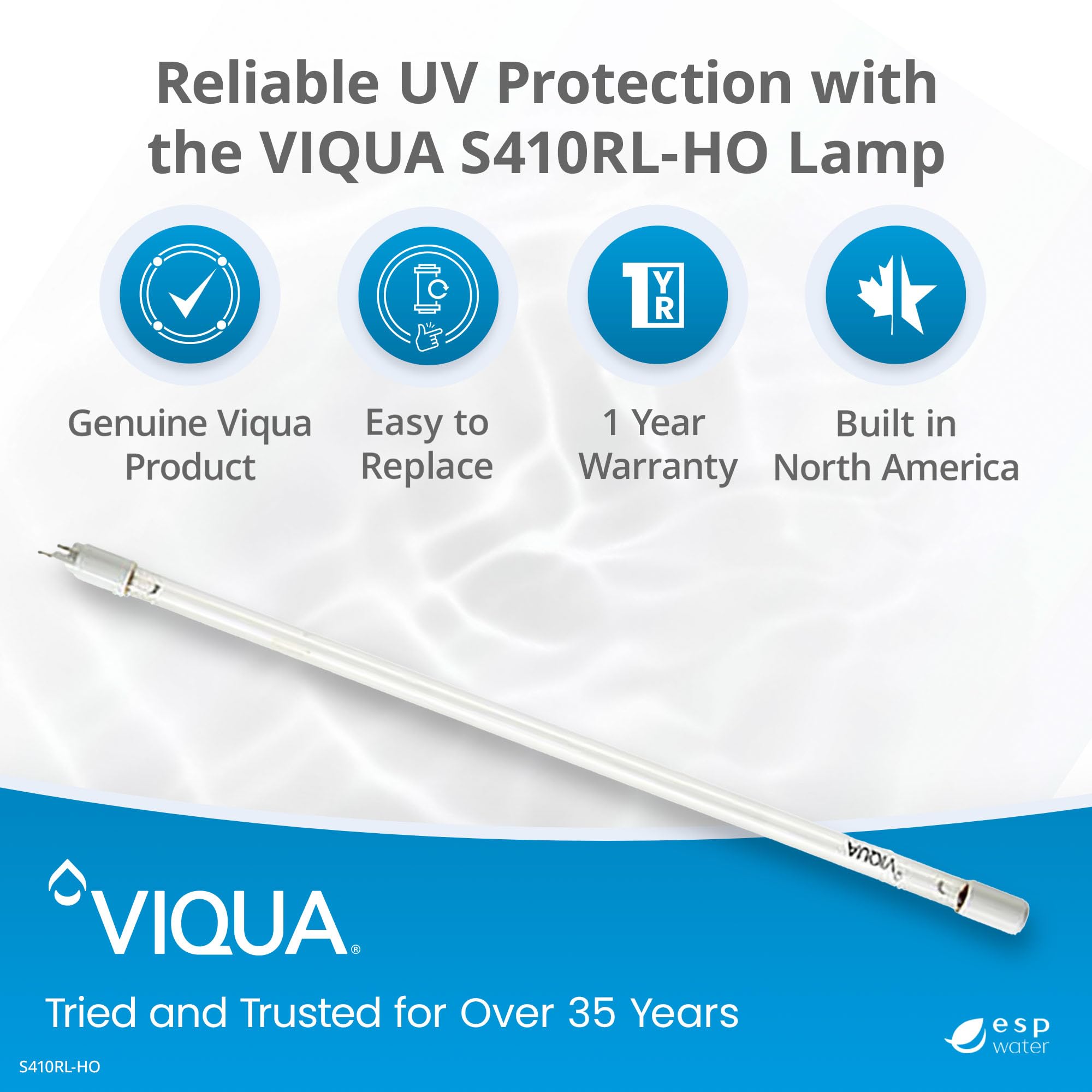 VIQUA lamp in double boxing protects against damage during shipping.