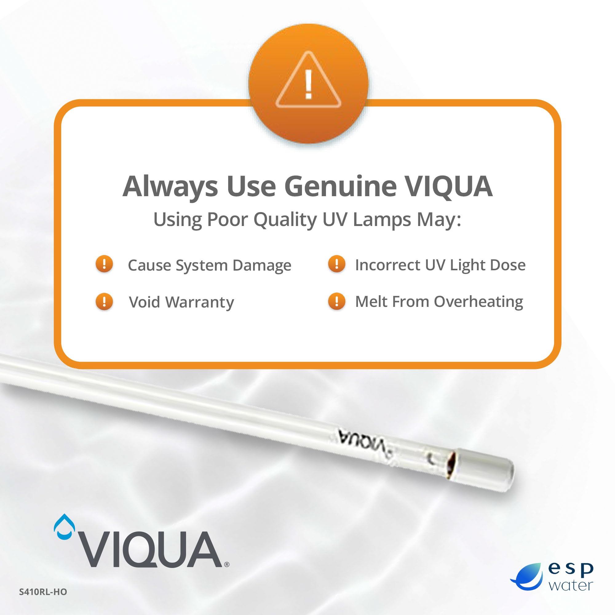 UV disinfection action of VIQUA lamp within a compact unit.